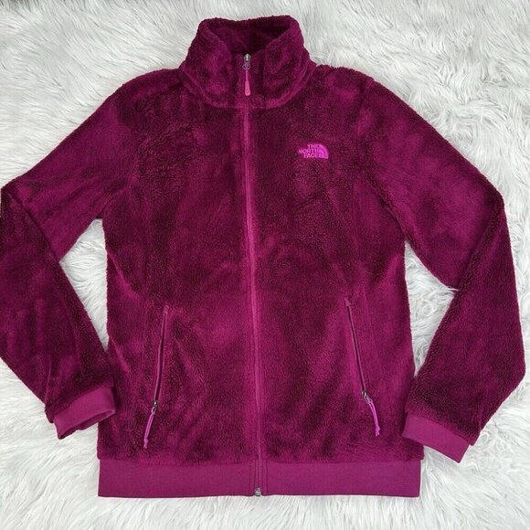 The North Face Women’s Magenta Pink Osito Teddy Full Zip Jacket S/C37 - Picture 5 of 15